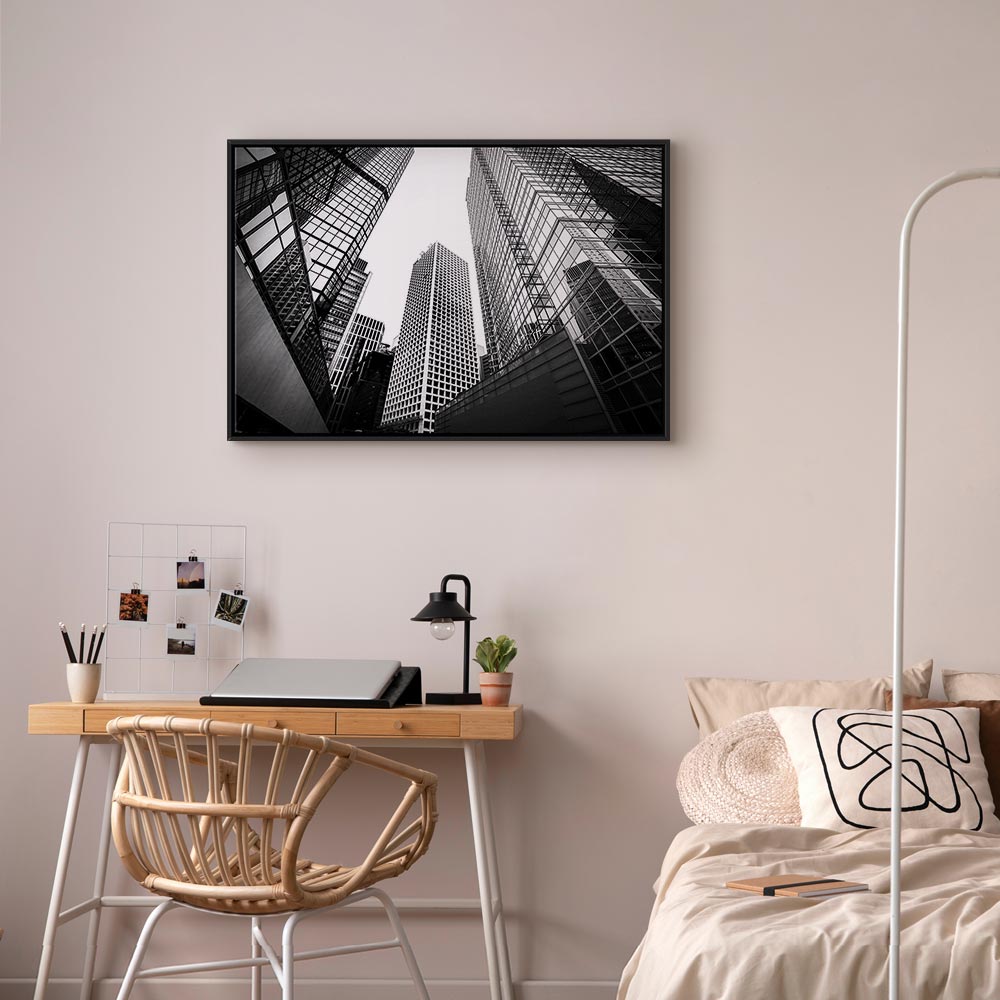 Big City Street Architecture Wide Canvas Print