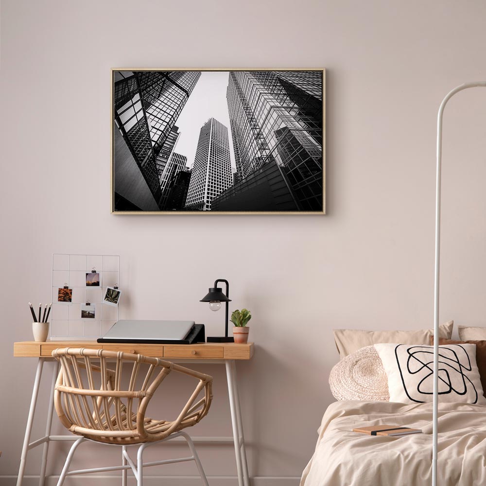 Big City Street Architecture Wide Canvas Print
