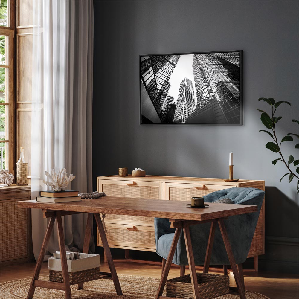 Big City Street Architecture Wide Canvas Print