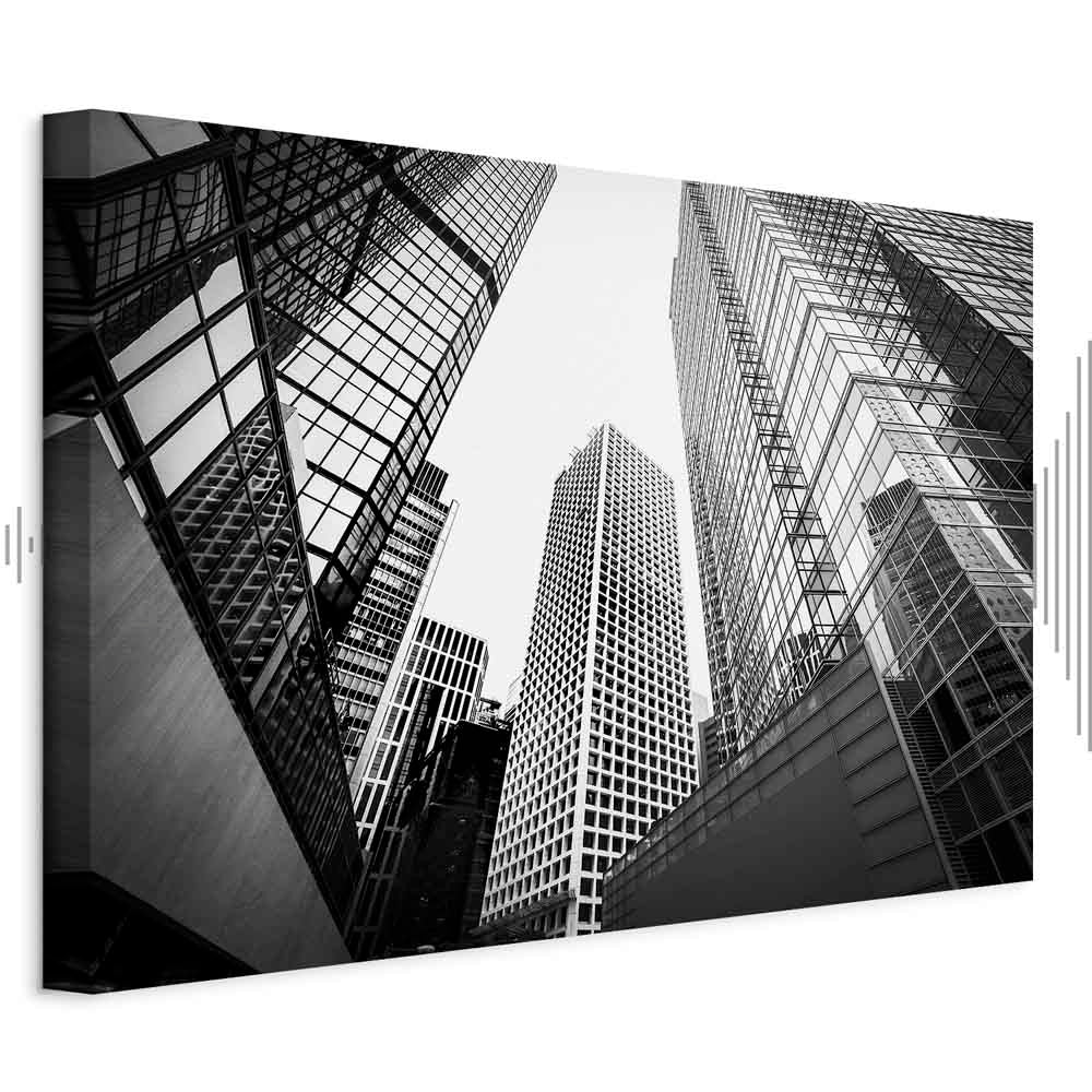 Big City Street Architecture Wide Canvas Print