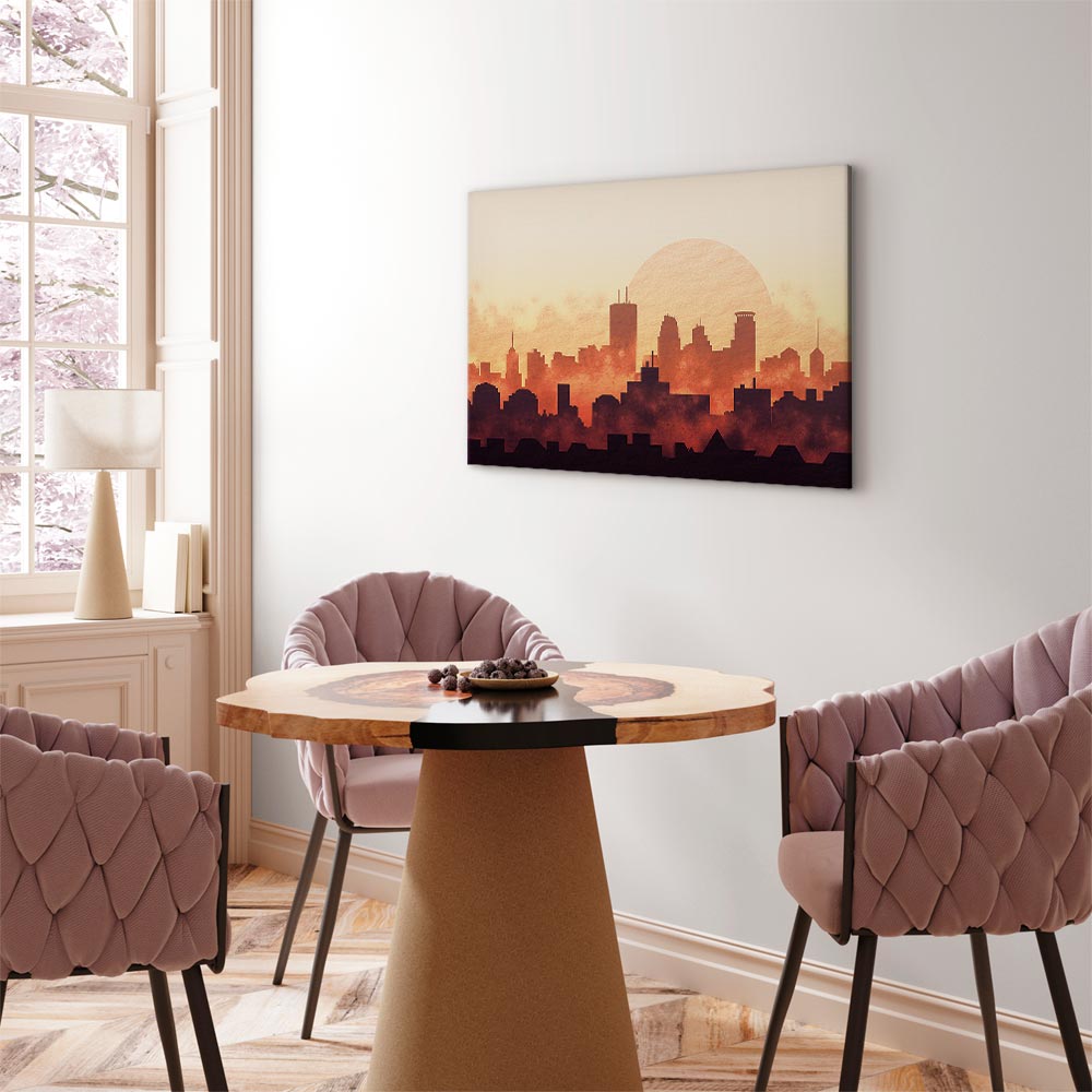 City Skyline Panorama Wide Canvas Print