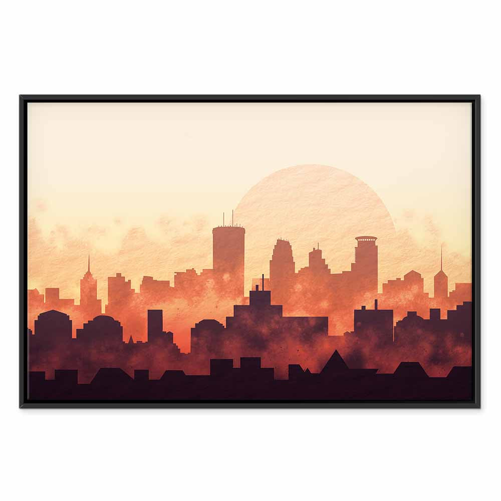 City Skyline Panorama Wide Canvas Print
