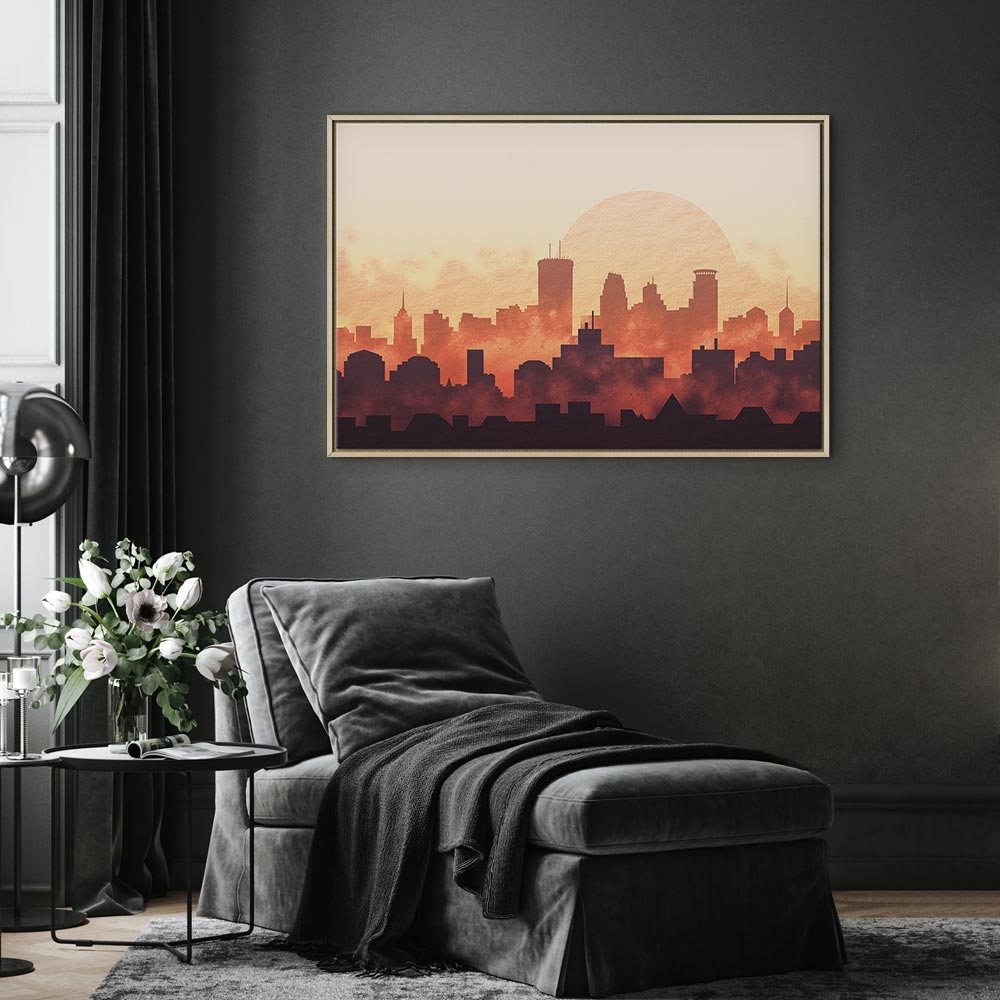 City Skyline Panorama Wide Canvas Print