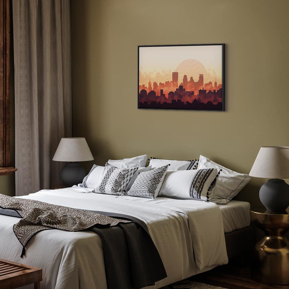 City Skyline Panorama Wide Canvas Print