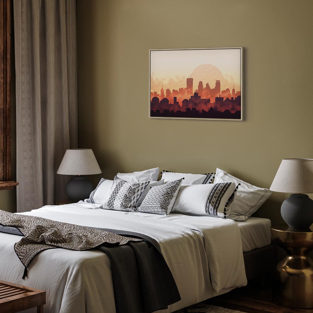 City Skyline Panorama Wide Canvas Print