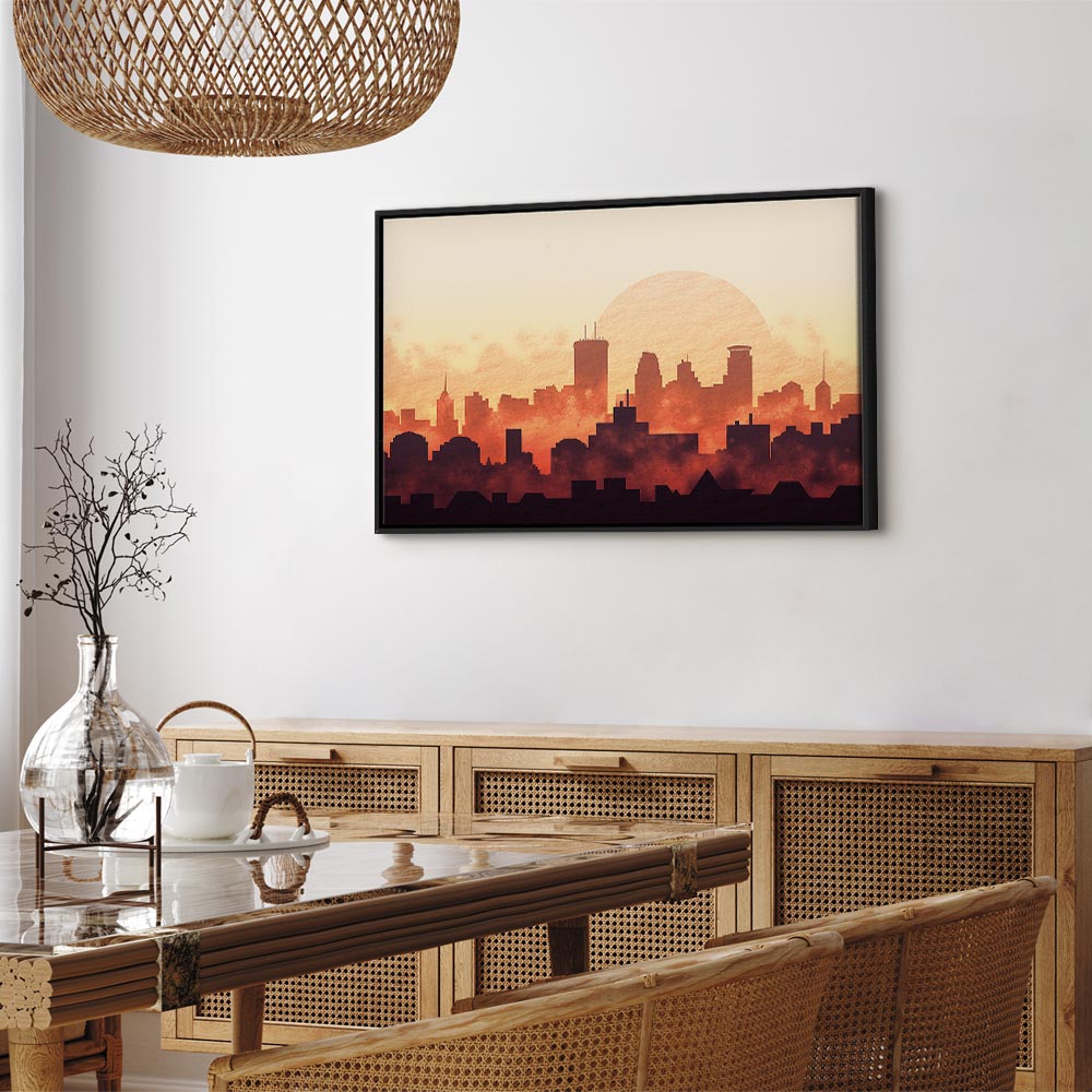 City Skyline Panorama Wide Canvas Print