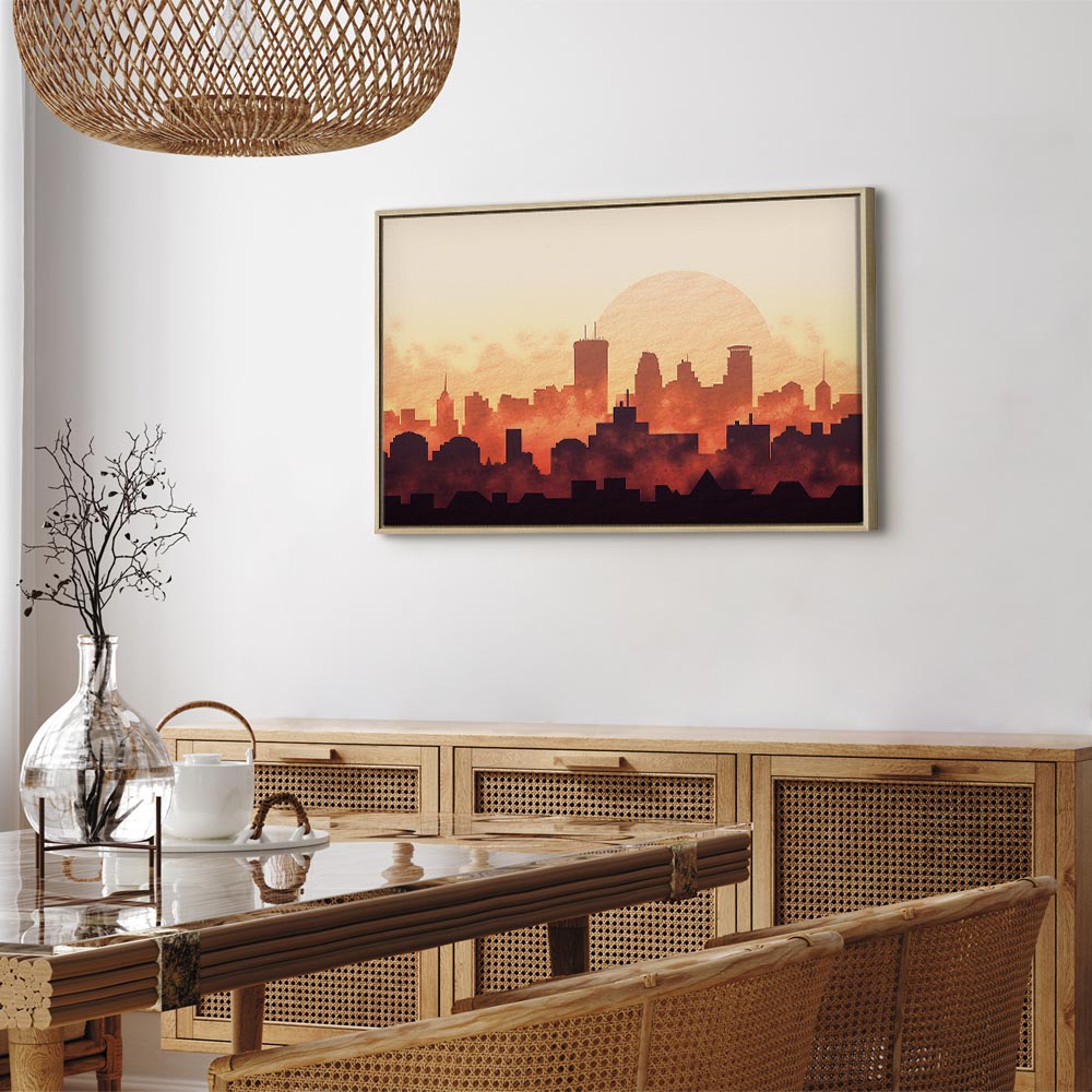 City Skyline Panorama Wide Canvas Print