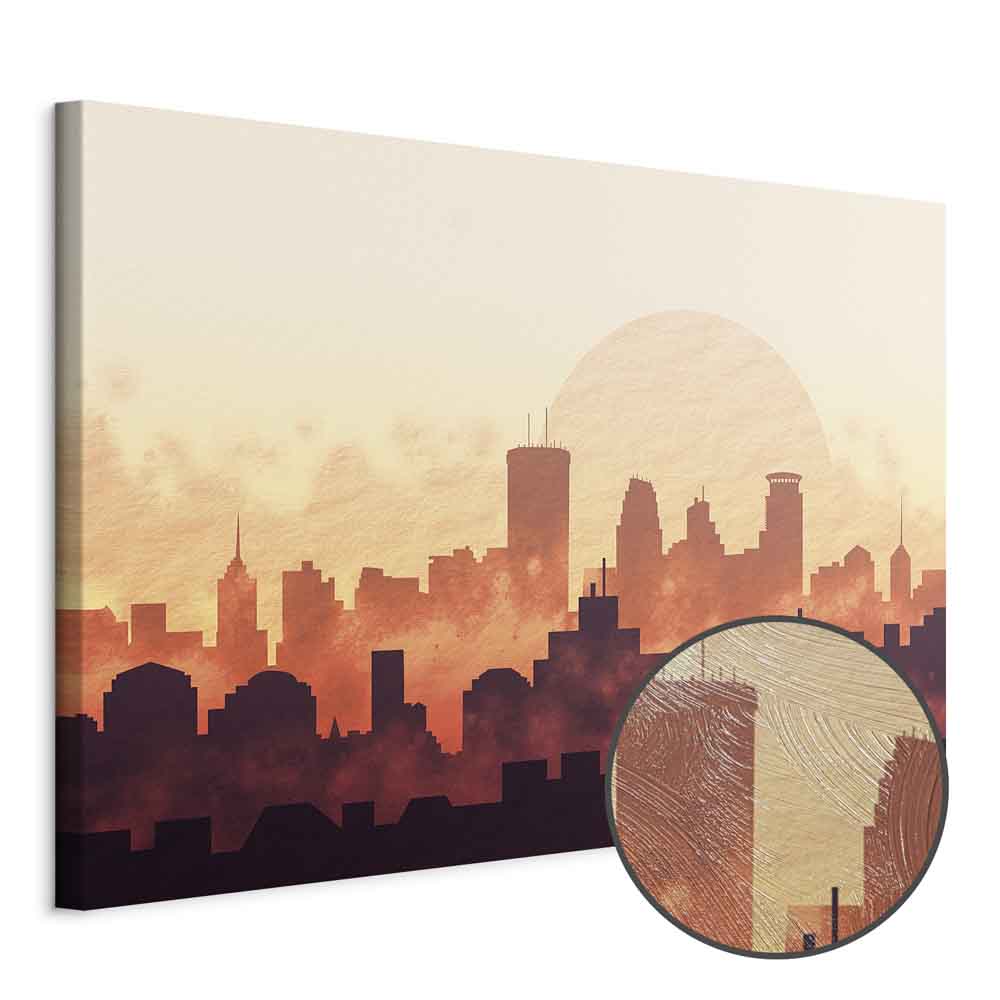 City Skyline Panorama Wide Canvas Print