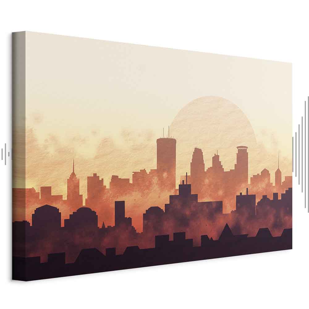 City Skyline Panorama Wide Canvas Print