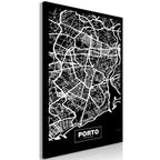 Canvas Print - Negative Map: Porto (1 Part) Vertical