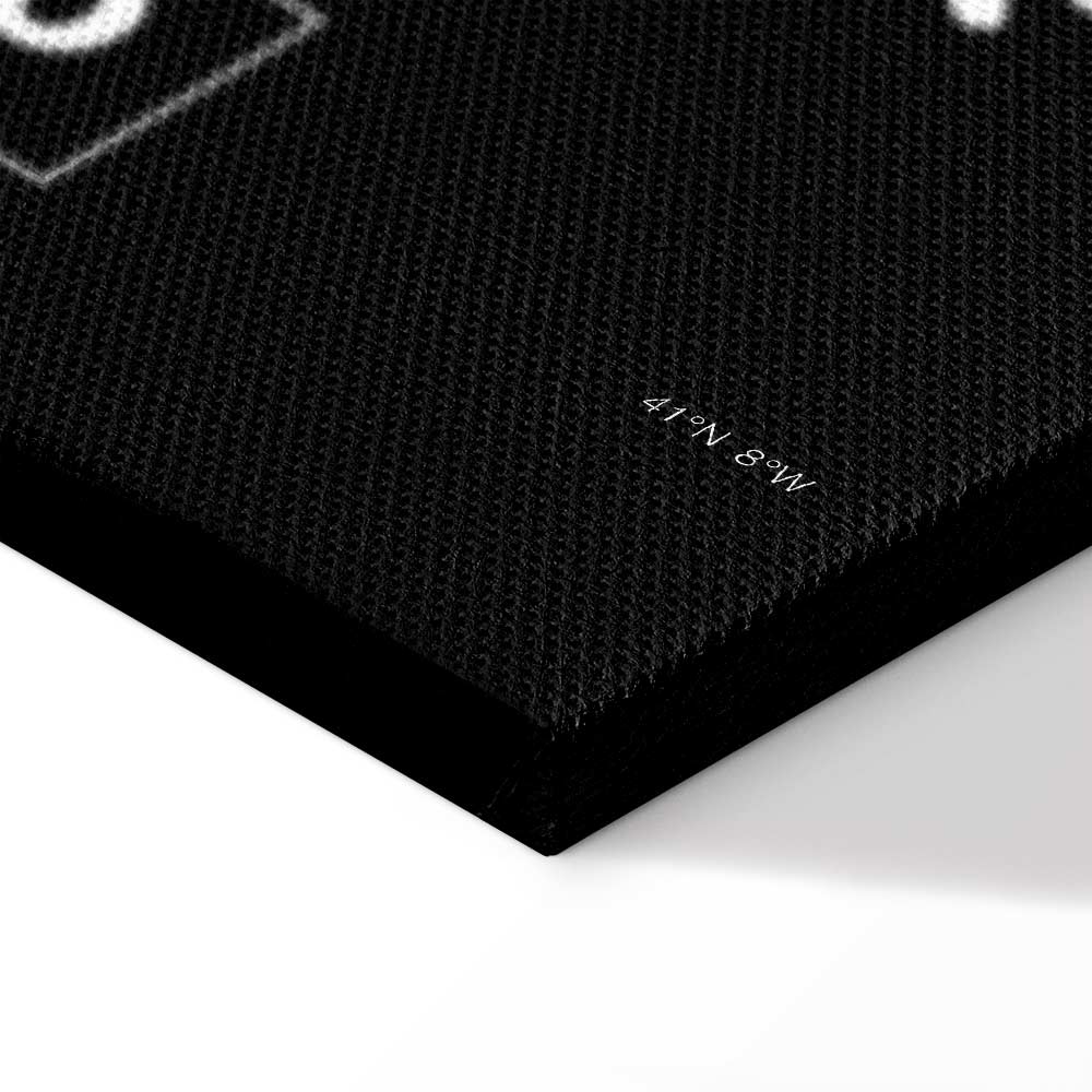 Porto Negative Map Vertical Canvas Print