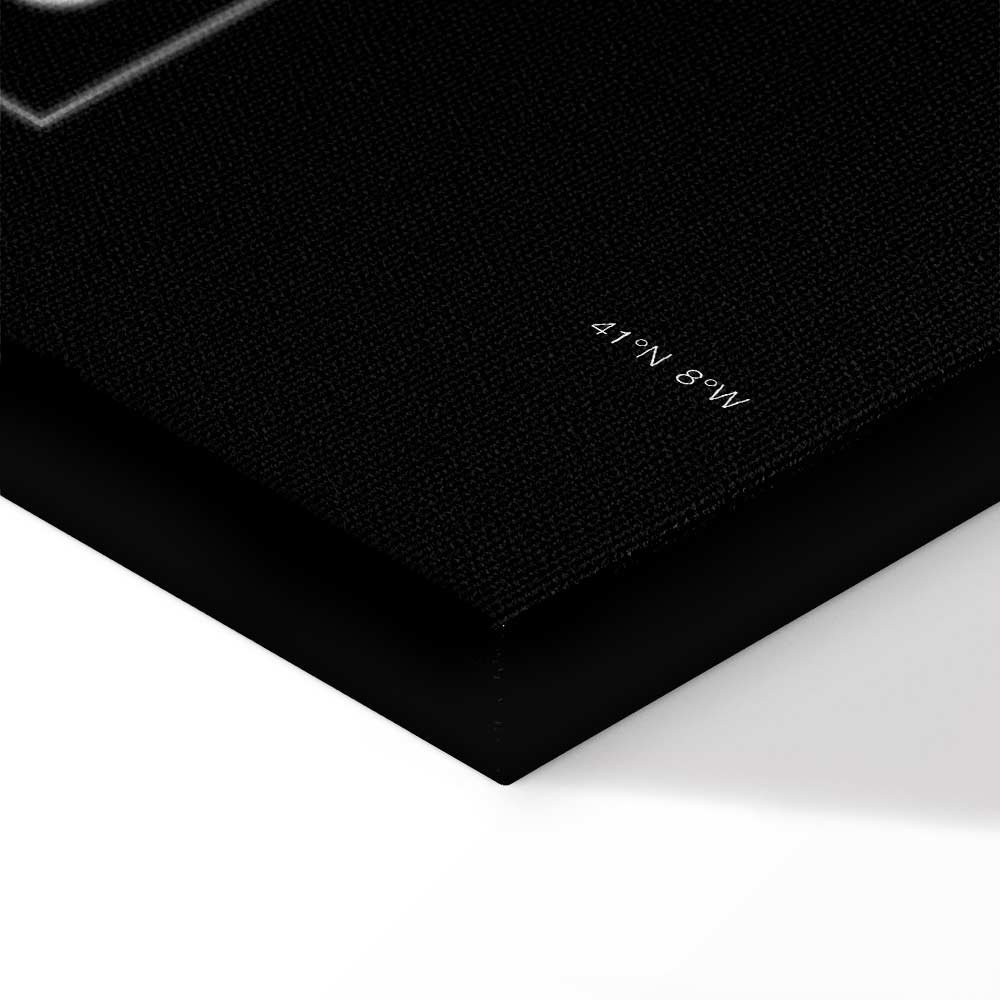 Porto Negative Map Vertical Canvas Print