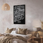 Porto Negative Map Vertical Canvas Print