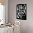 Porto Negative Map Vertical Canvas Print