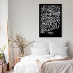 Porto Negative Map Vertical Canvas Print