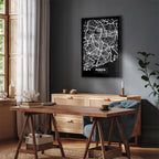 Porto Negative Map Vertical Canvas Print