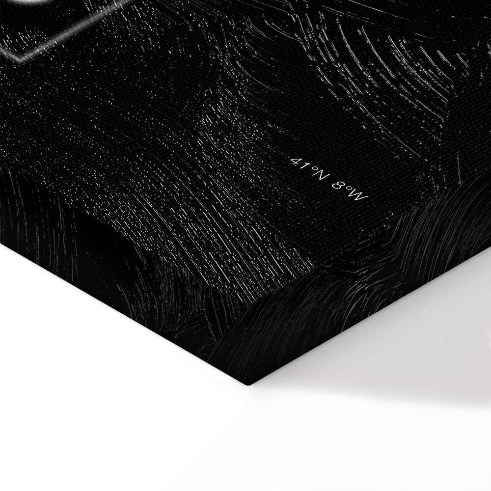 Porto Negative Map Vertical Canvas Print