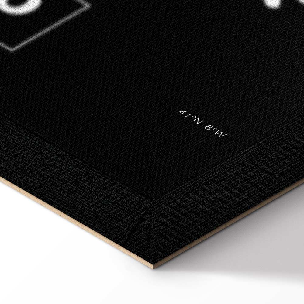 Porto Negative Map Vertical Canvas Print