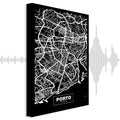 Porto Negative Map Vertical Canvas Print