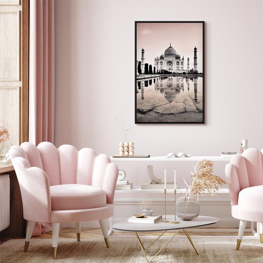 Taj Mahal Architecture Vertical Canvas Print
