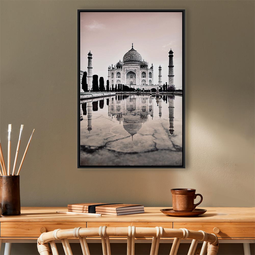Taj Mahal Architecture Vertical Canvas Print