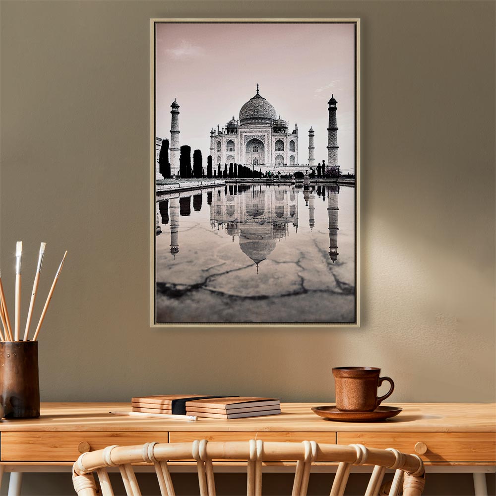 Taj Mahal Architecture Vertical Canvas Print