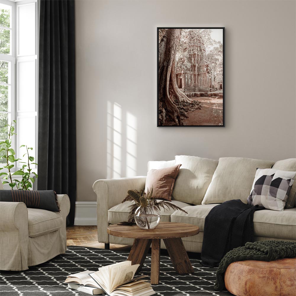 Angkor Ruins Temple Architecture Vertical Canvas Print