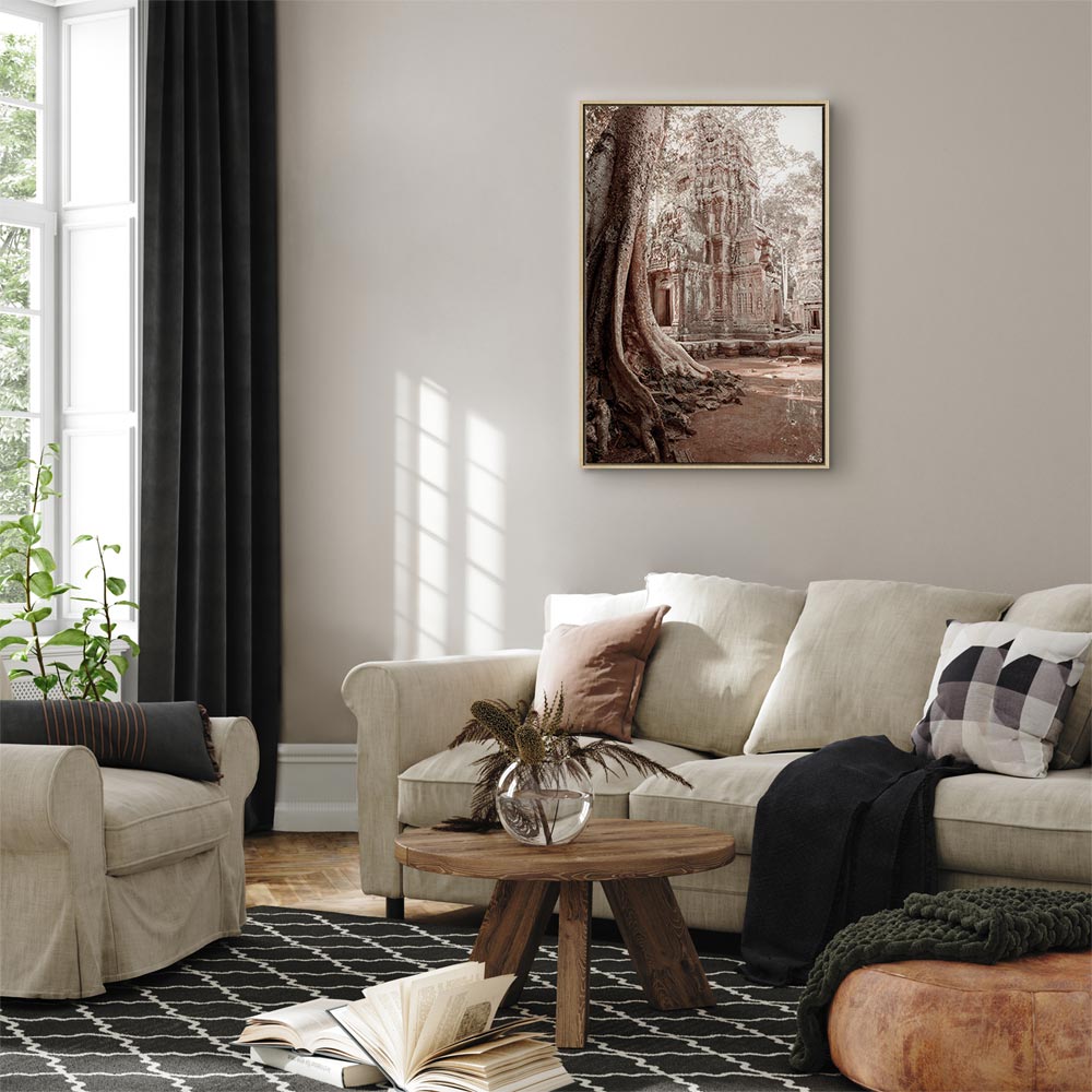 Angkor Ruins Temple Architecture Vertical Canvas Print