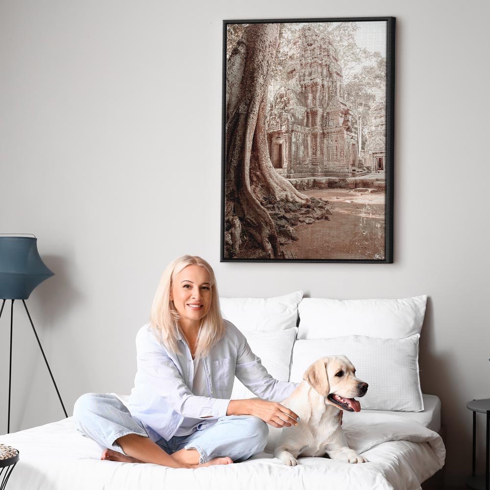 Angkor Ruins Temple Architecture Vertical Canvas Print