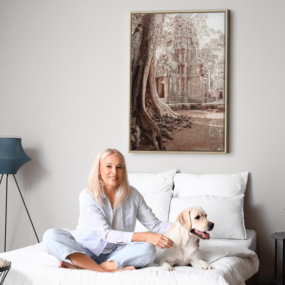 Angkor Ruins Temple Architecture Vertical Canvas Print