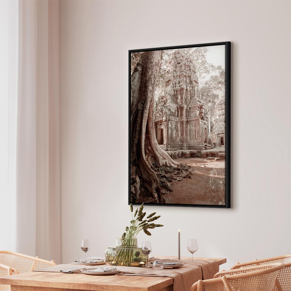 Angkor Ruins Temple Architecture Vertical Canvas Print