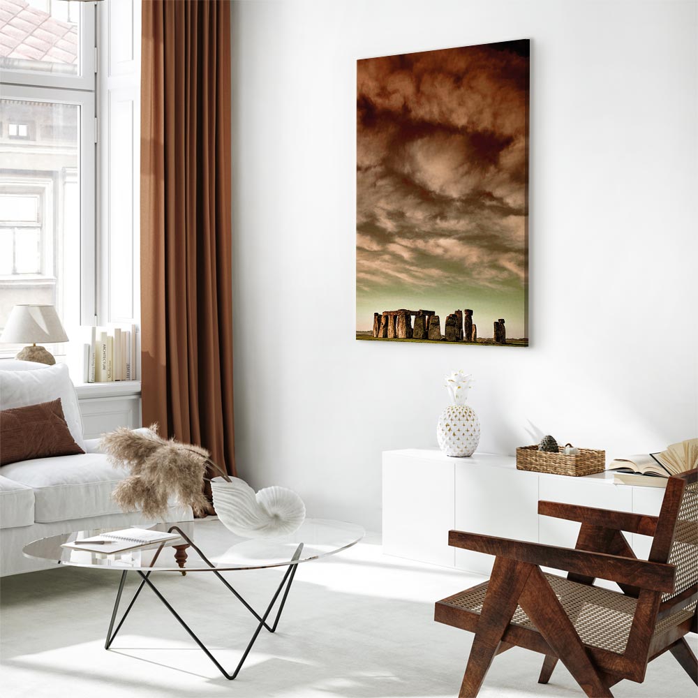 Stonehenge Clouds Landscape Canvas Print