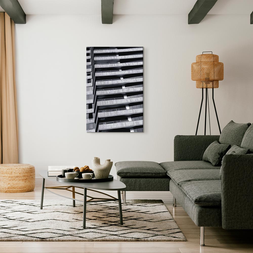 Architectural Concrete Raster City Canvas Print