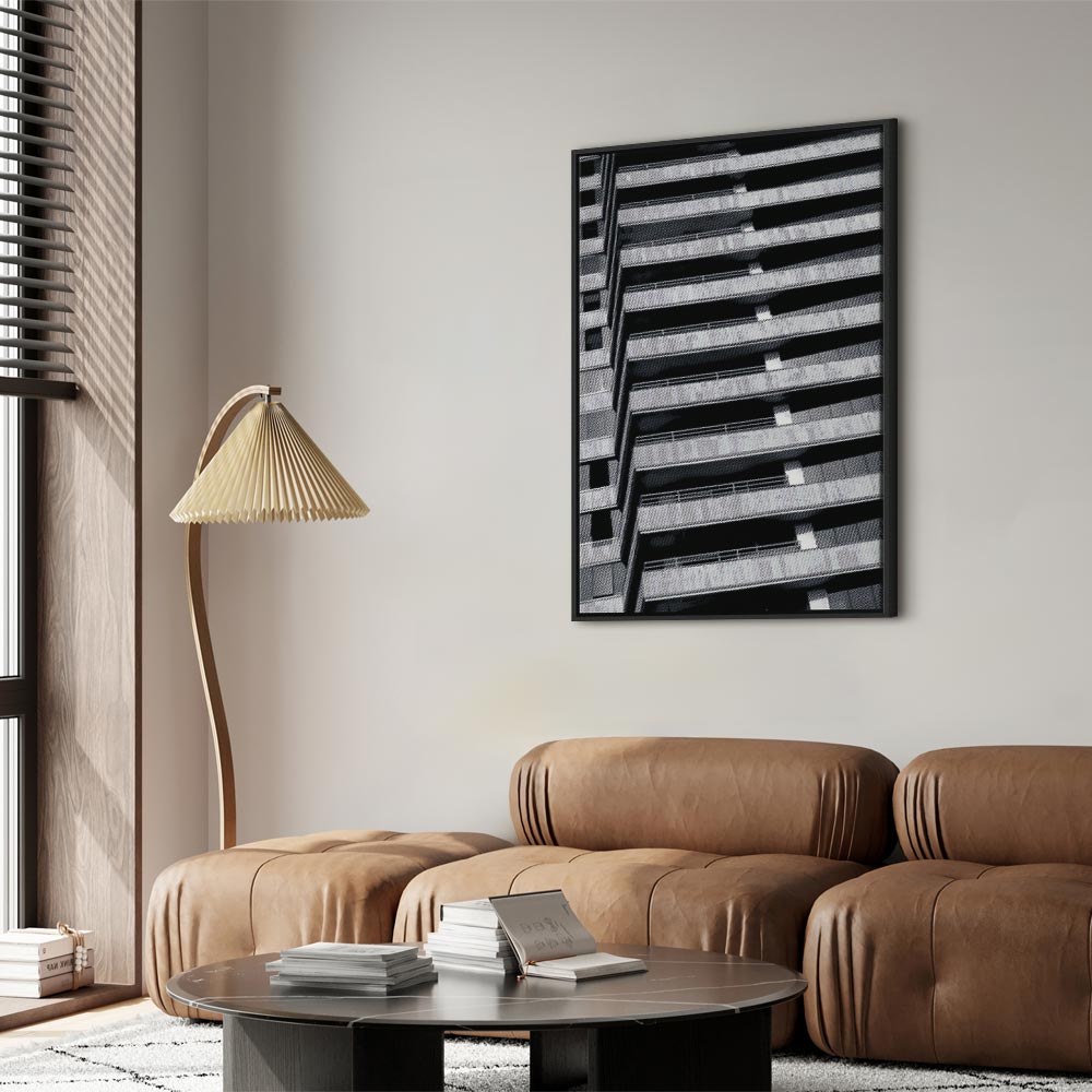 Architectural Concrete Raster City Canvas Print