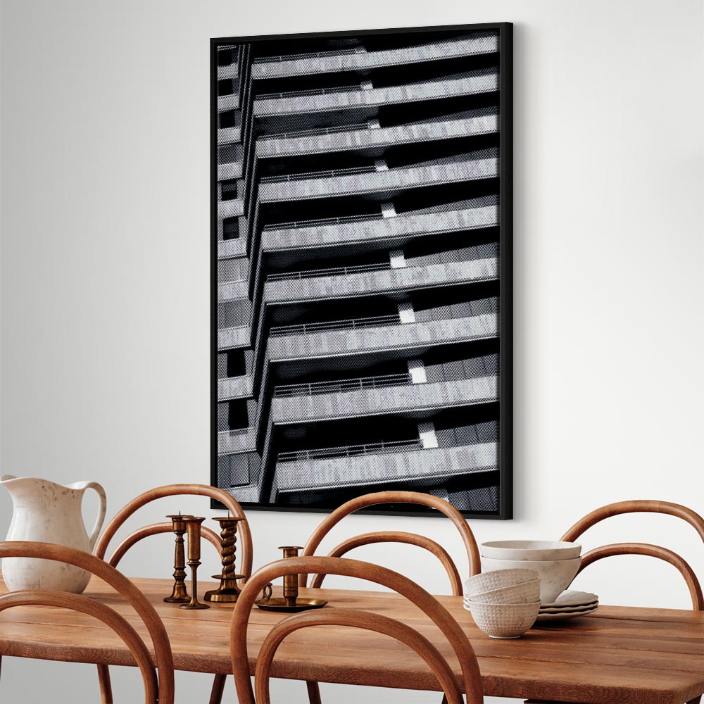 Architectural Concrete Raster City Canvas Print