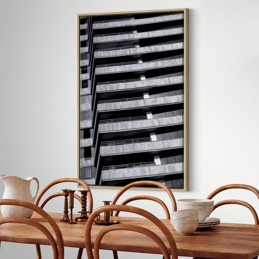 Architectural Concrete Raster City Canvas Print