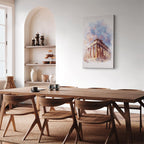 Painted Parthenon Watercolour Architecture Canvas Print