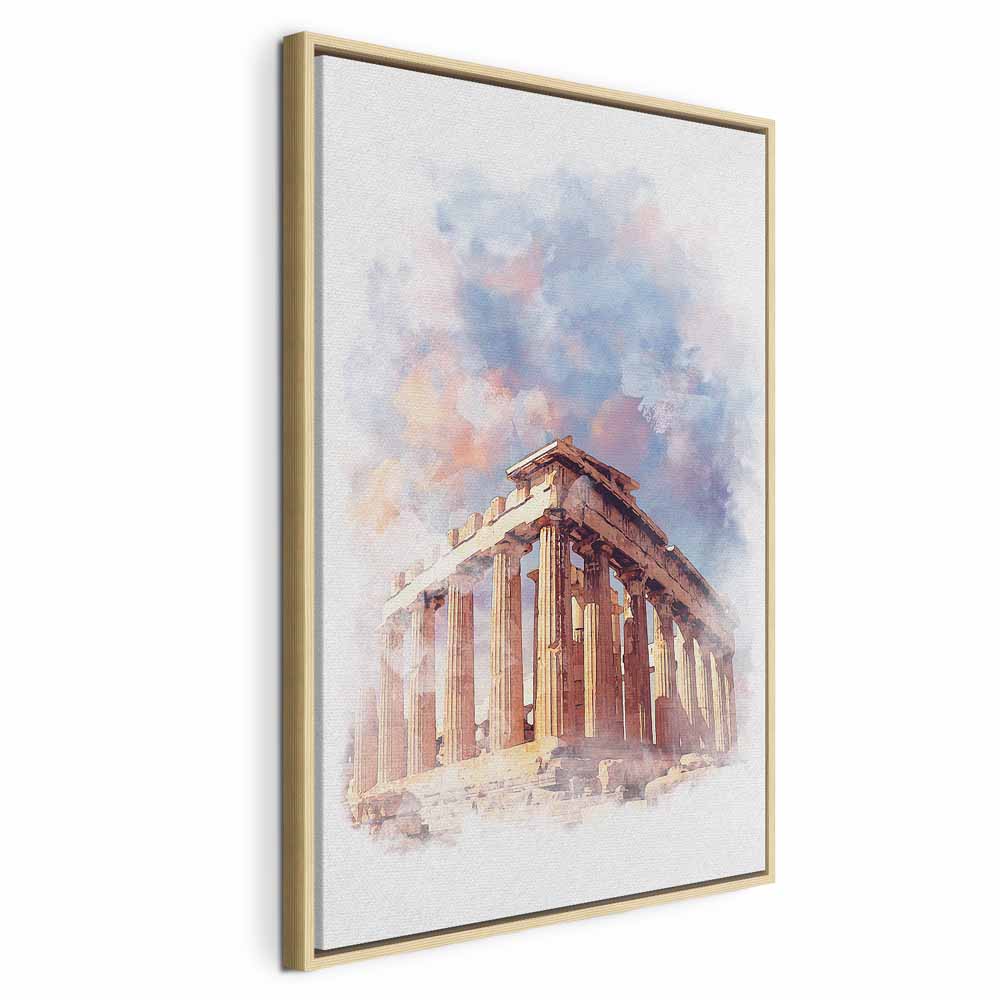 Painted Parthenon Watercolour Architecture Canvas Print