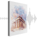 Painted Parthenon Watercolour Architecture Canvas Print