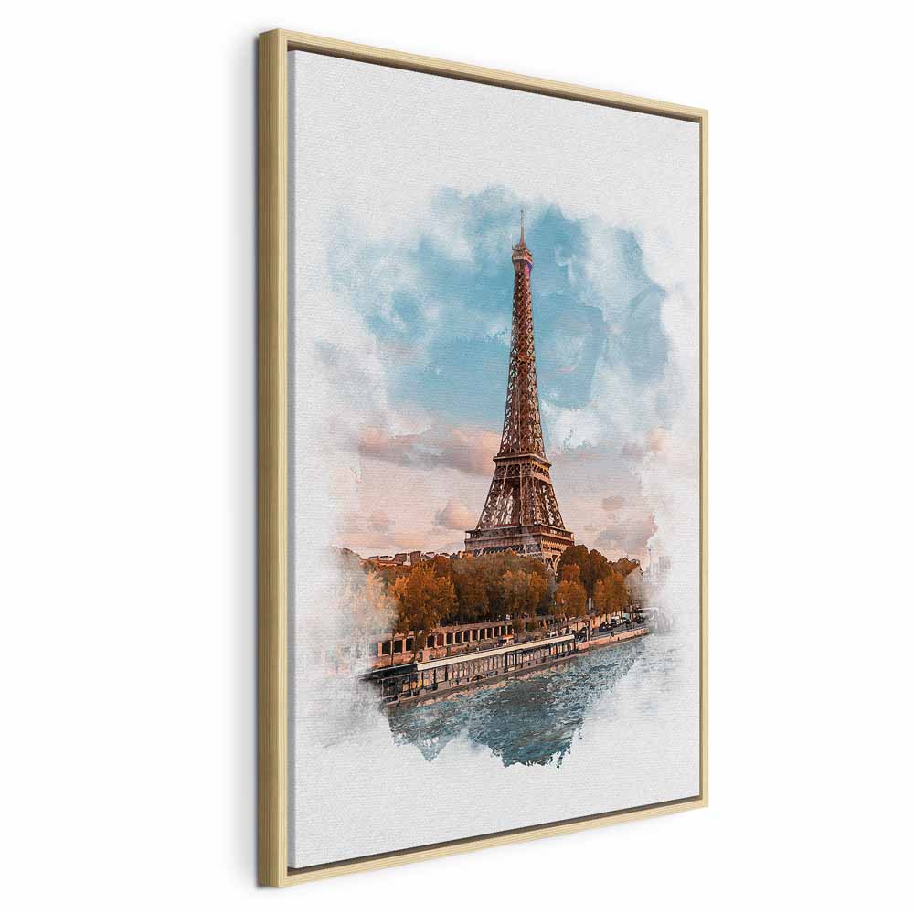 Paris View Watercolor Architecture Canvas Print