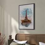 Paris View Watercolor Architecture Canvas Print