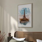 Paris View Watercolor Architecture Canvas Print