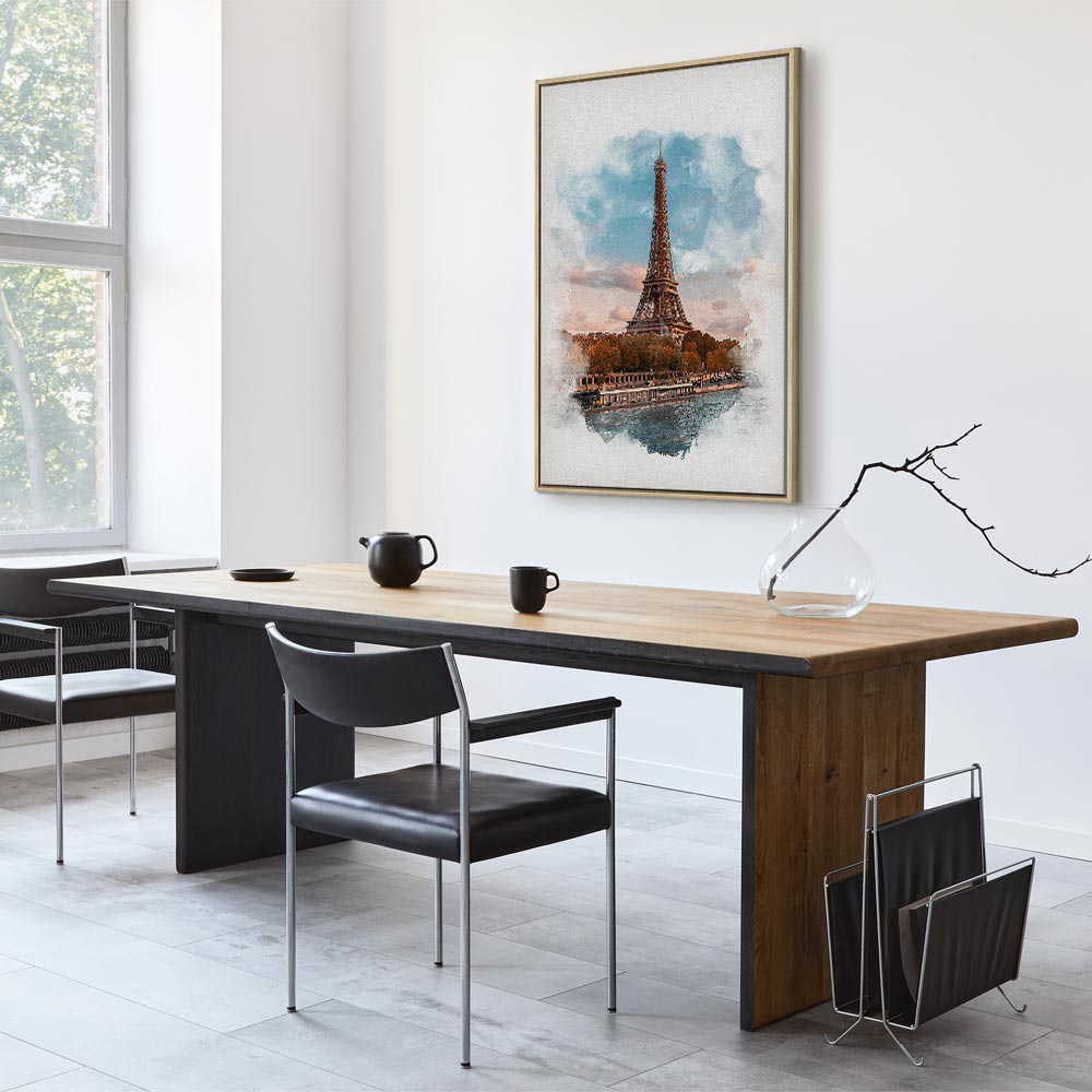 Paris View Watercolor Architecture Canvas Print