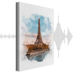 Paris View Watercolor Architecture Canvas Print
