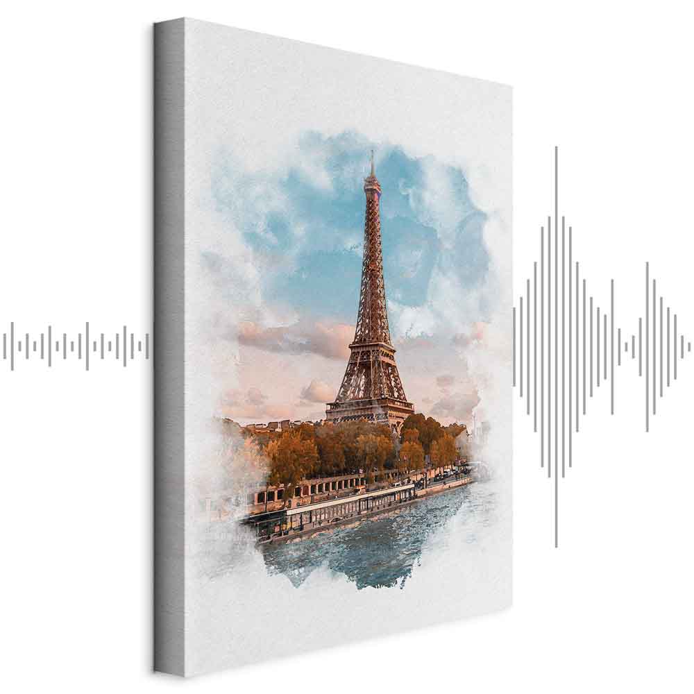 Paris View Watercolor Architecture Canvas Print