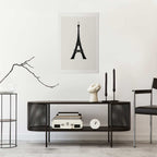 Eiffel Tower Minimalist Black-and-White Graphic Poster