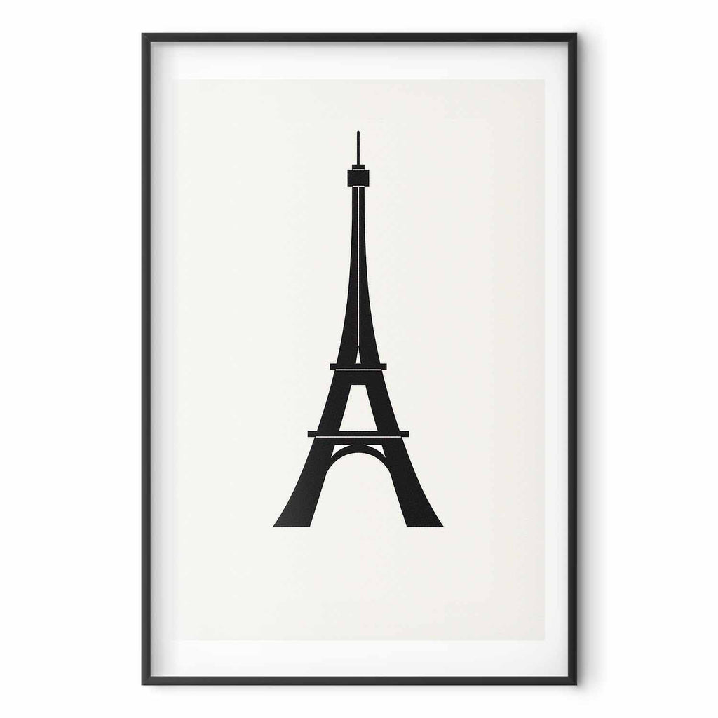 Eiffel Tower Minimalist Black-and-White Graphic Poster