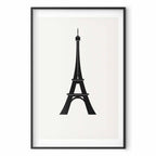 Eiffel Tower Minimalist Black-and-White Graphic Poster
