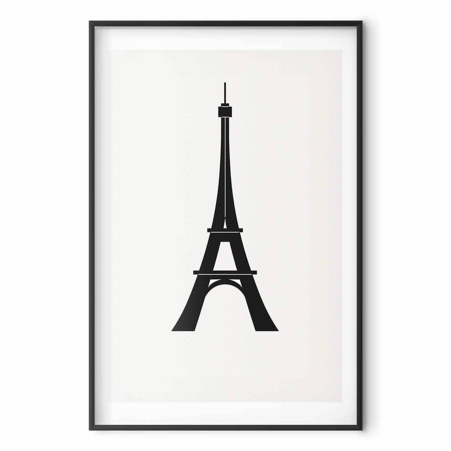 Eiffel Tower Minimalist Black-and-White Graphic Poster