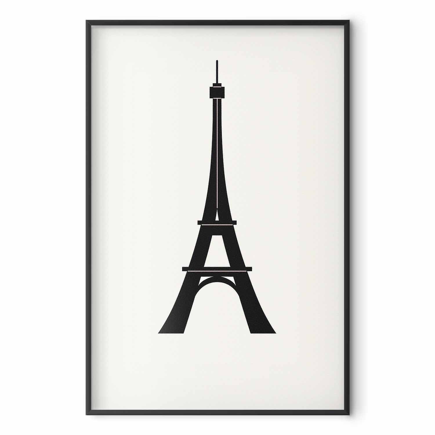 Eiffel Tower Minimalist Black-and-White Graphic Poster